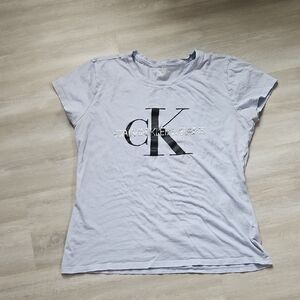 Calvin Klein Women's Light Blue Logo T-Shirt